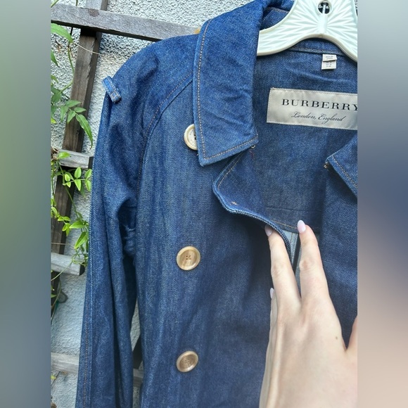 BURBERRY EASTHEATH Denim Jean Long Trench Coat - Picture 6 of 15